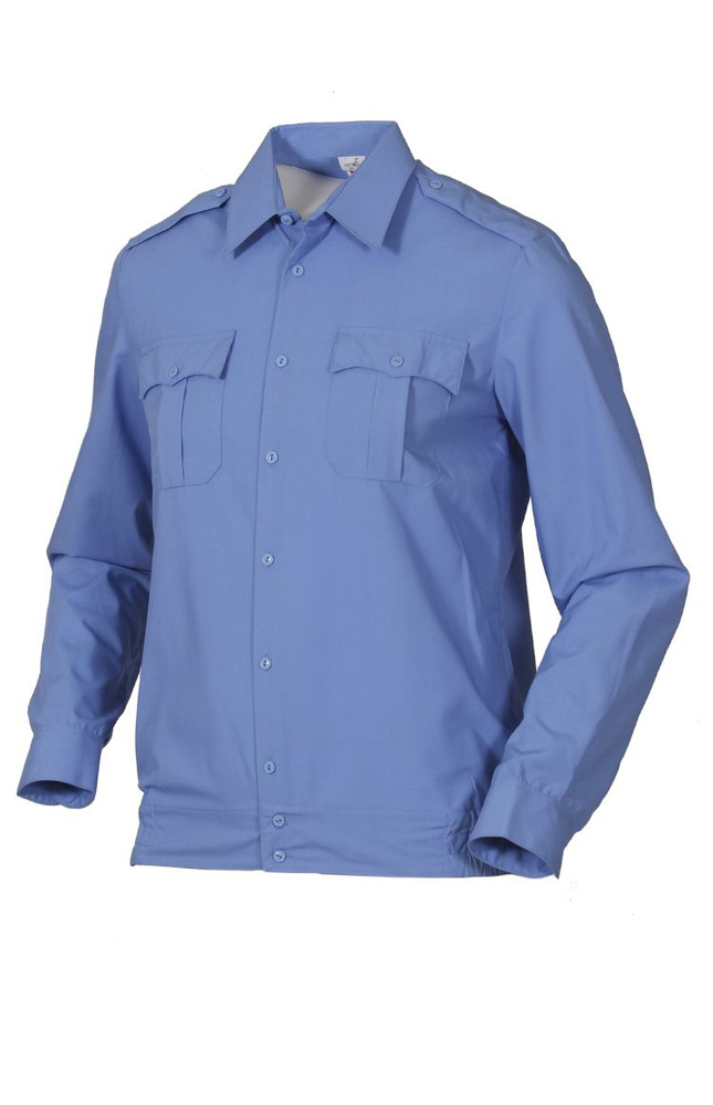Рубашка мужская форменная на поясе голубая #1