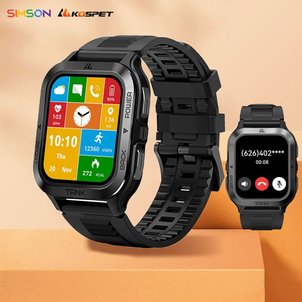 Купить смарт-часы Kospet Умный браслет TANK M2, экран 1.85" - купить по ...