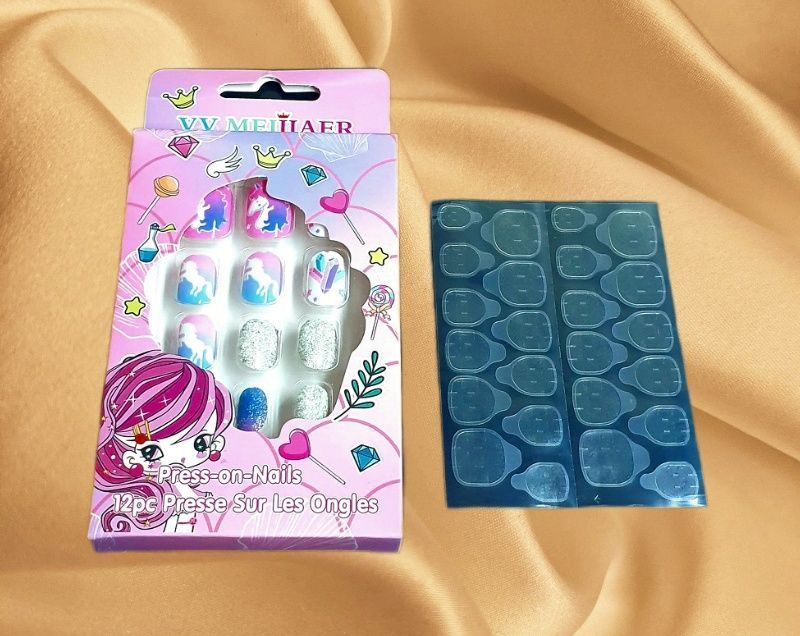 Накладные ногти детские, самоклеющиеся + стикеры для повторного ...