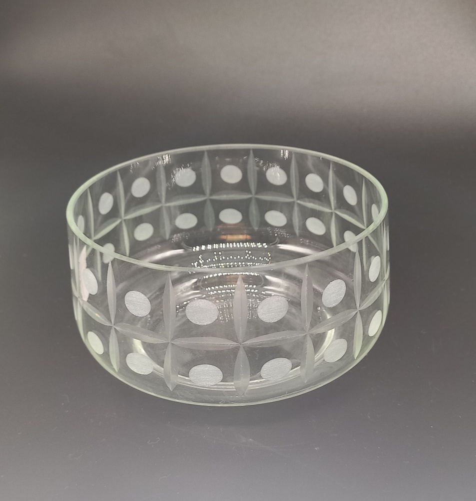 Винтажная советская стеклянная Конфетница с рисунком, СССР купить по ...