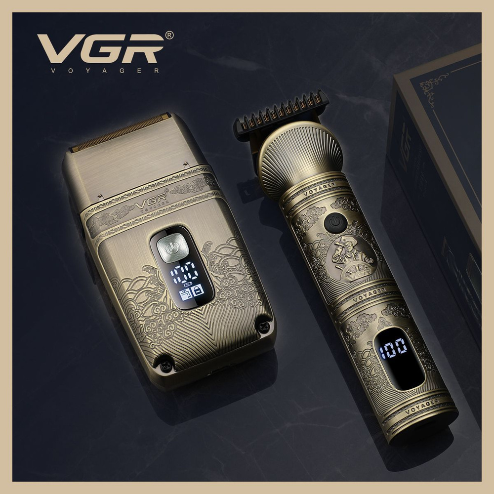 Набор для стрижки волос, бороды и усов 2 В 1 VGR Voyager V-649 Professional  Hair Trimmer Shaver Set