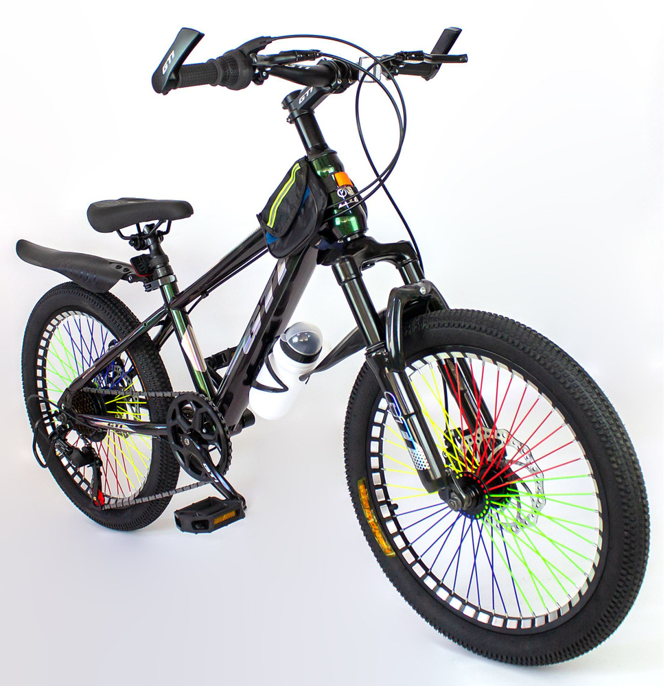 Велосипед подростковый 20" GTI черно-зеленый, 7 скоростей - купить по ...