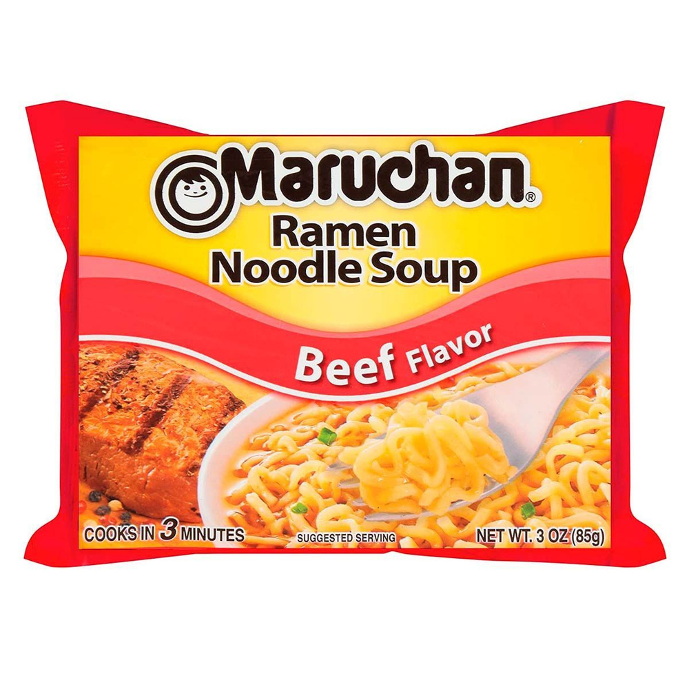 Лапша быстрого приготовления Maruchan Ramen Noodle Soup Beef Flavor со вкусом говядины (США), 85 г  #1
