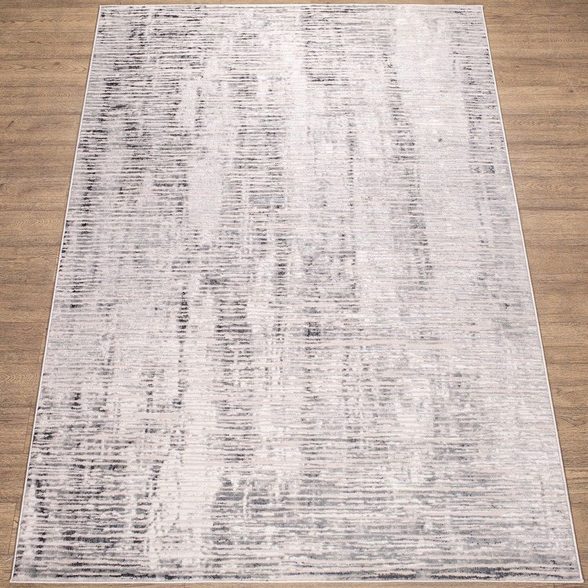 Ekocarpet Ковер КАСКАД 25628-24338 светло-серый с полосками, в современном стиле, российский интерьерный #1