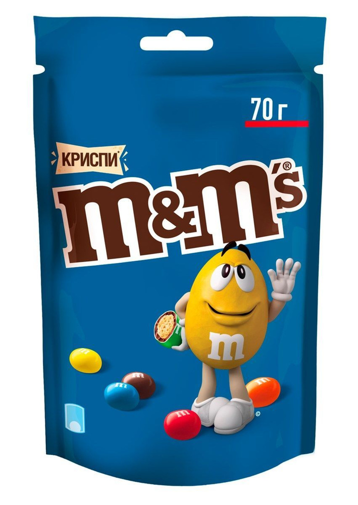 Драже M&M's криспи, 70г, 12 штук #1