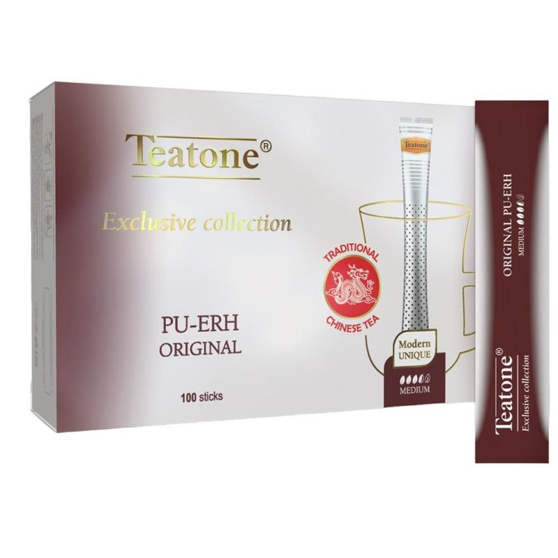 Teatone, Чай черный, пу-эр оригинальный, 100 стиков по 1,8 грамма ...