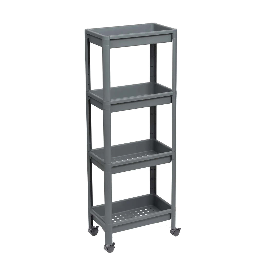 Этажерка для ванной комнаты широкая на колесах Vikea 39x23.4x105.5 см ...