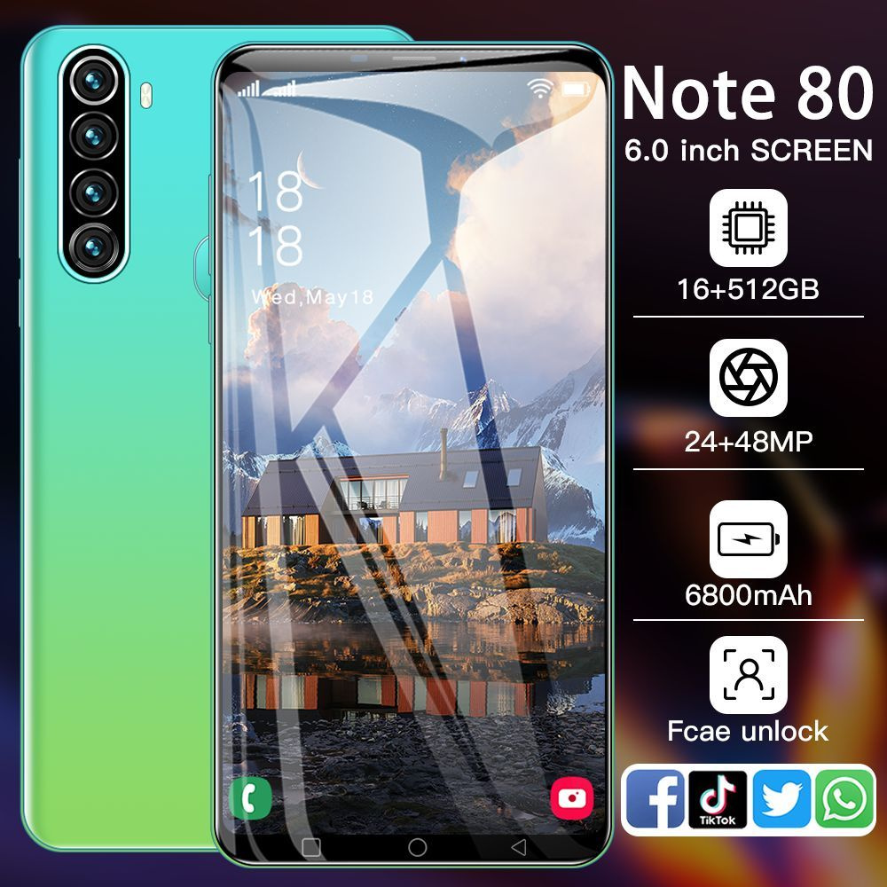 Смартфон Android-смартфон, Note80 , 5G, WiFi, поддержка русского языка,  бесплатная карта памяти (128 Гб)*.* - купить по выгодной цене в  интернет-магазине OZON (1538634324)