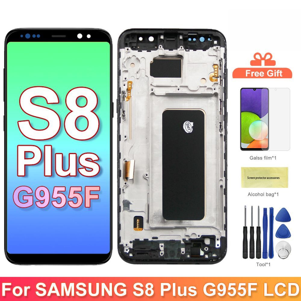 Дисплей с рамкой Для Samsung Galaxy S8 Plus G955 G955F TFT LCD с сенсорным  экраном,Черная рамка