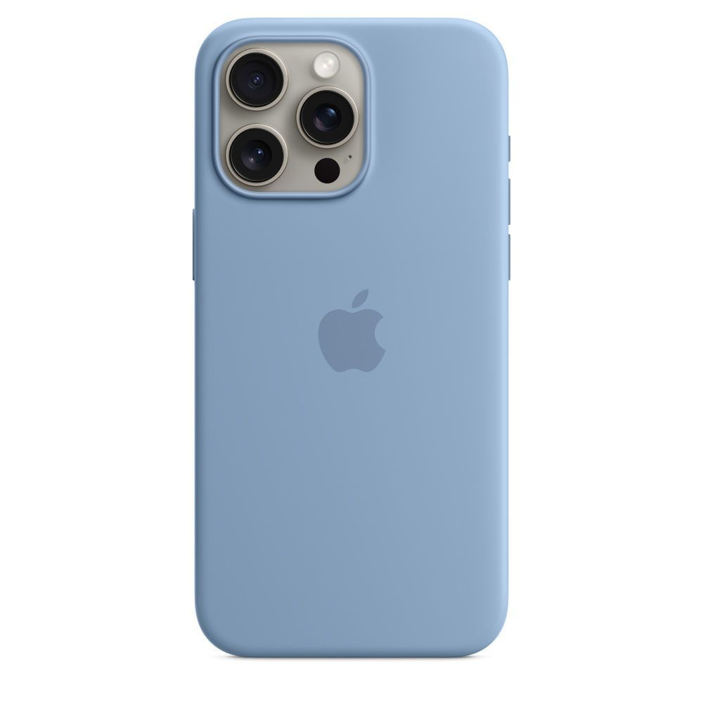 Чехол силиконовый МagSafe для iPhone 15 Pro Winter Blue с анимацией NFC, Silicone case magsafe для Айфон #1