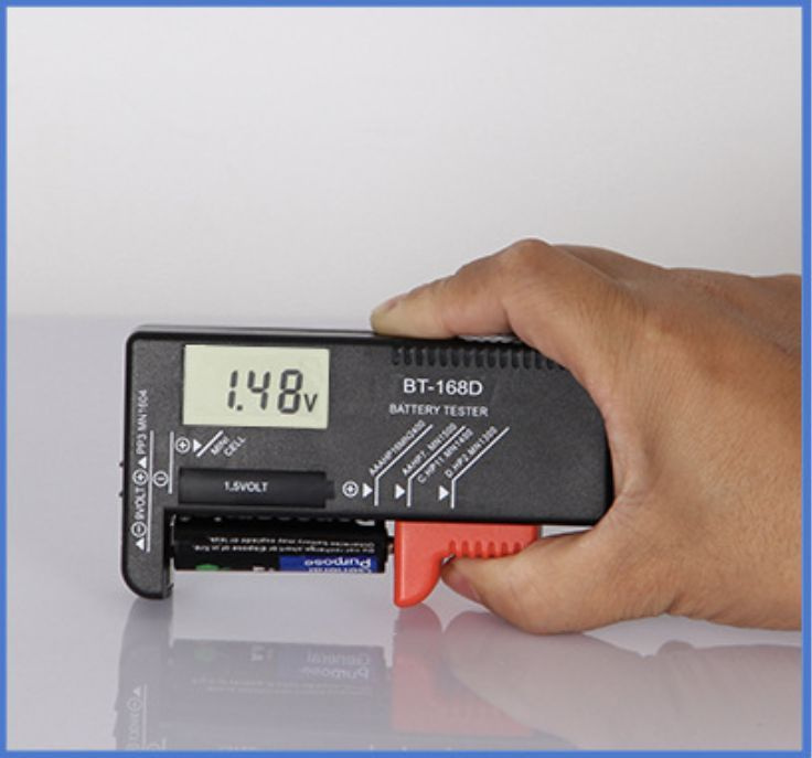 Тестер заряда батареек электронный цифровой вольтметр с LCD дисплеем ...
