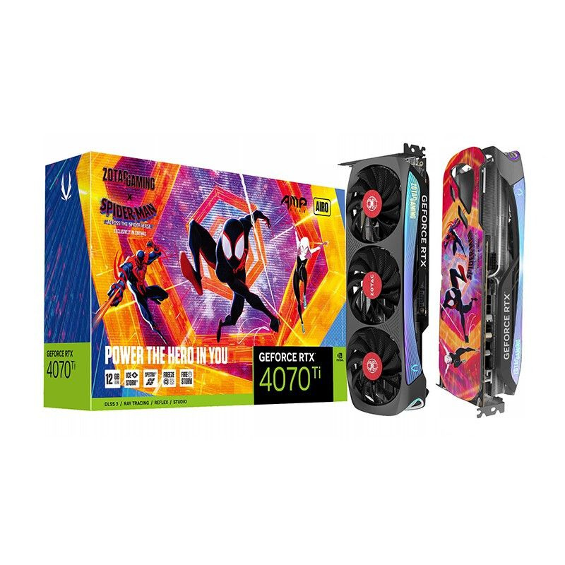 Zotac amp airo. Zotac 4070 Spider man. RTX 4070 Spider-man. Zotac RTX 4070. NVIDIA RTX 4070 ti.