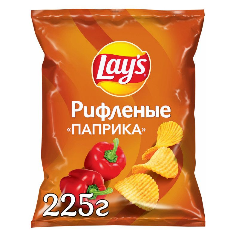 Чипсы Lay's Рифленые Паприка, 225г - купить с доставкой по выгодным ...