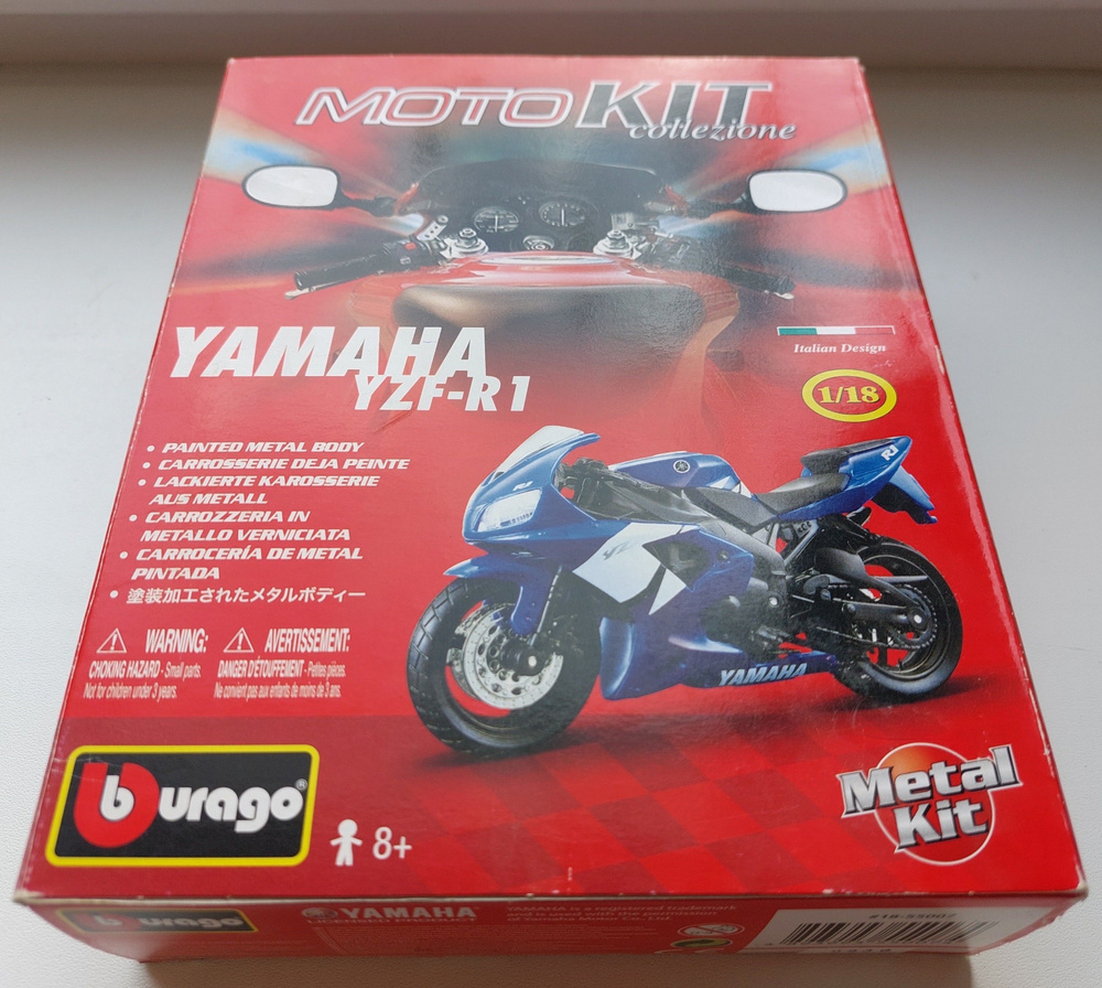 Модель мотоцикла Yamaha YZF-R1 сборная 1:18 Bburago 18-55007 - купить с ...