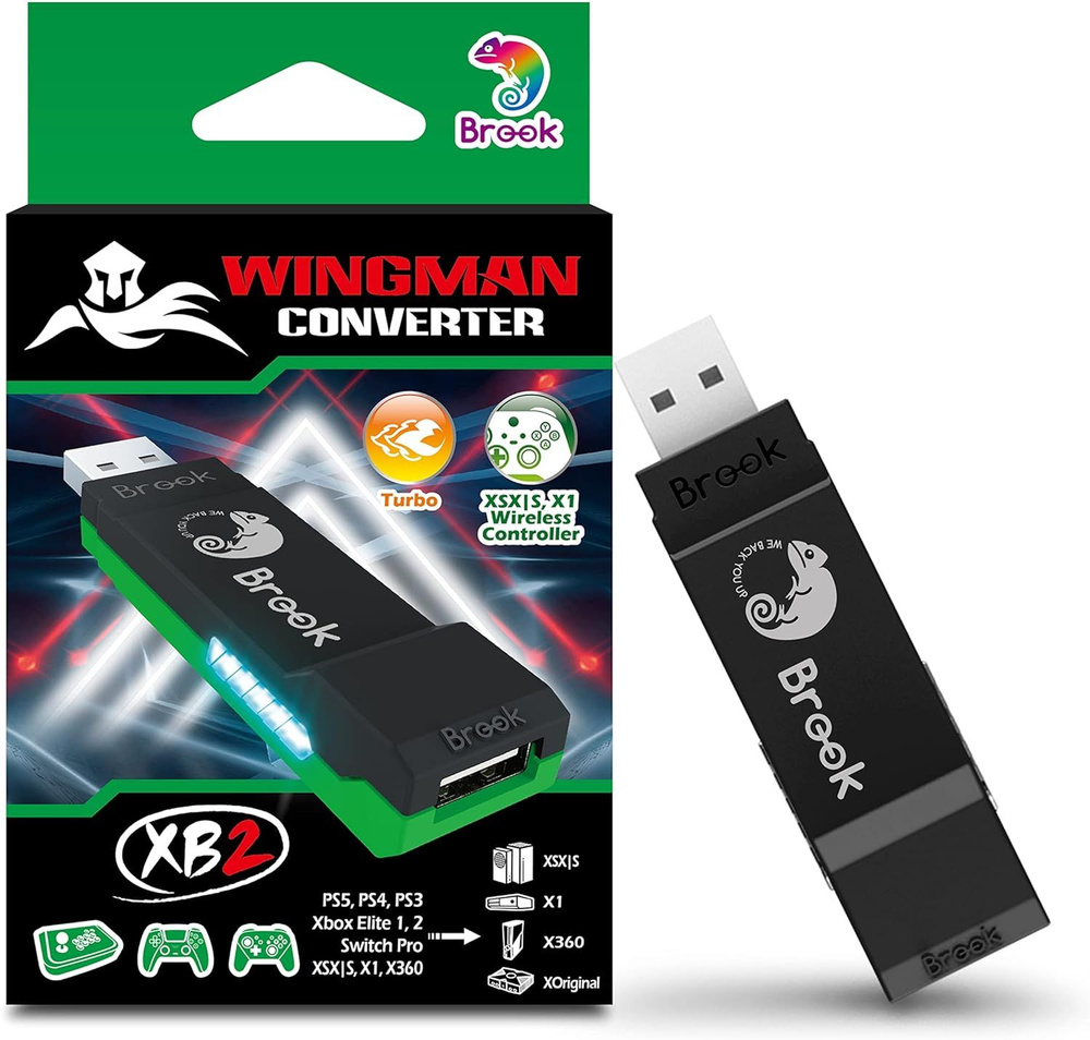 Brook Wingman XB 2 Converter - Адаптер беспроводного контроллера для  консолей Xbox и ПК, поддерживает переназначение и регулируемый Турбо -  купить с доставкой по выгодным ценам в интернет-магазине OZON (1274575575)