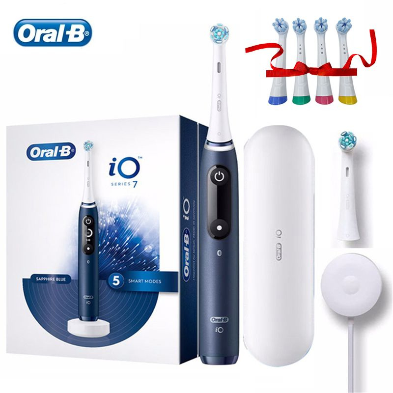 Oral-B Электрическая зубная щетка Oral B iO7, темно-синий, кремовый  #1