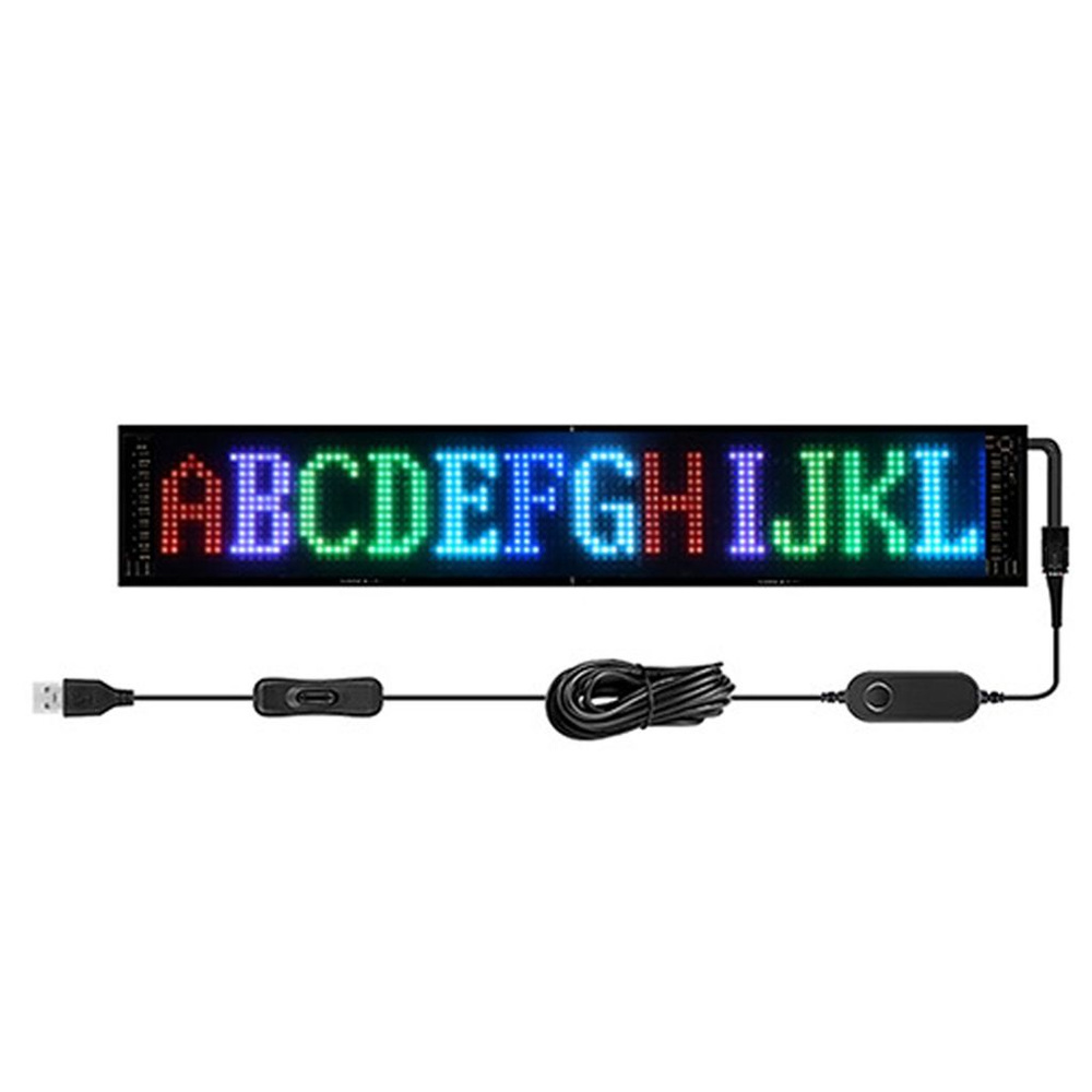 Гибкий LED-экран для автомобиля через Bluetooth - 12x68 см