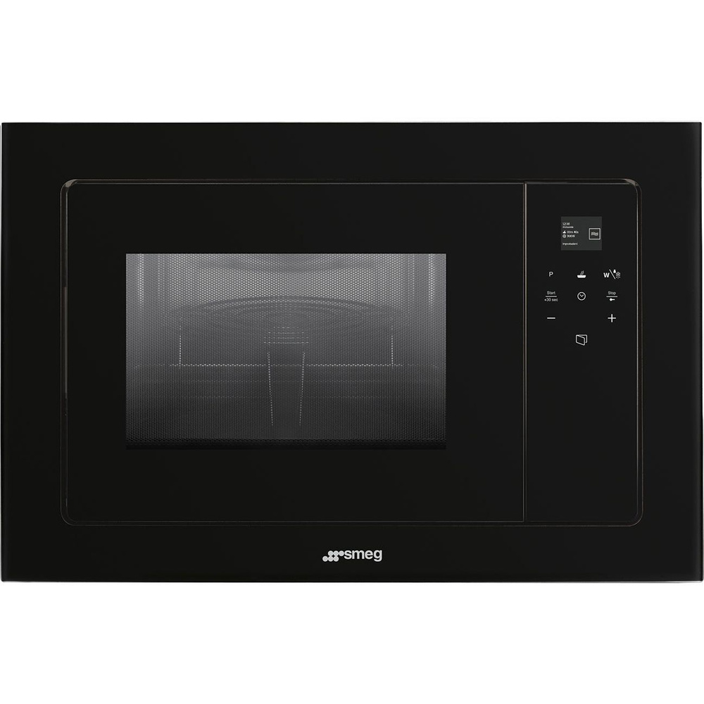 Встраиваемая микроволновая печь Smeg 60 см, высота 38 см, 5 функций, стекло Deep Black (чёрное) FMI120B3 #1