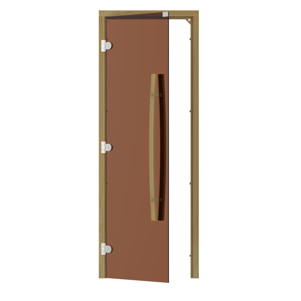SAWO Дверь 700/1900, бронза, левая, без порога, кедр, изогнутая ручка  #1