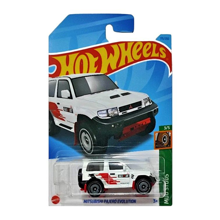 HKK36 Машинка металлическая игрушка Hot Wheels коллекционная модель Mitsubishi Pajero Evolution белый #1