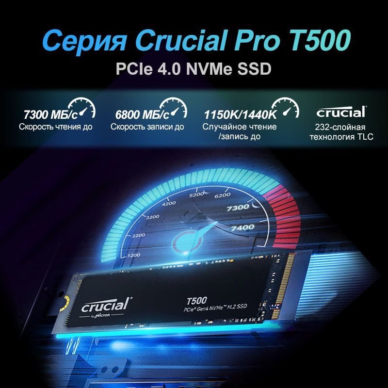 2 ТБ Внутренний SSD-диск Crucial T500 2TB (T500 2TB 7400MB/s) - купить ...