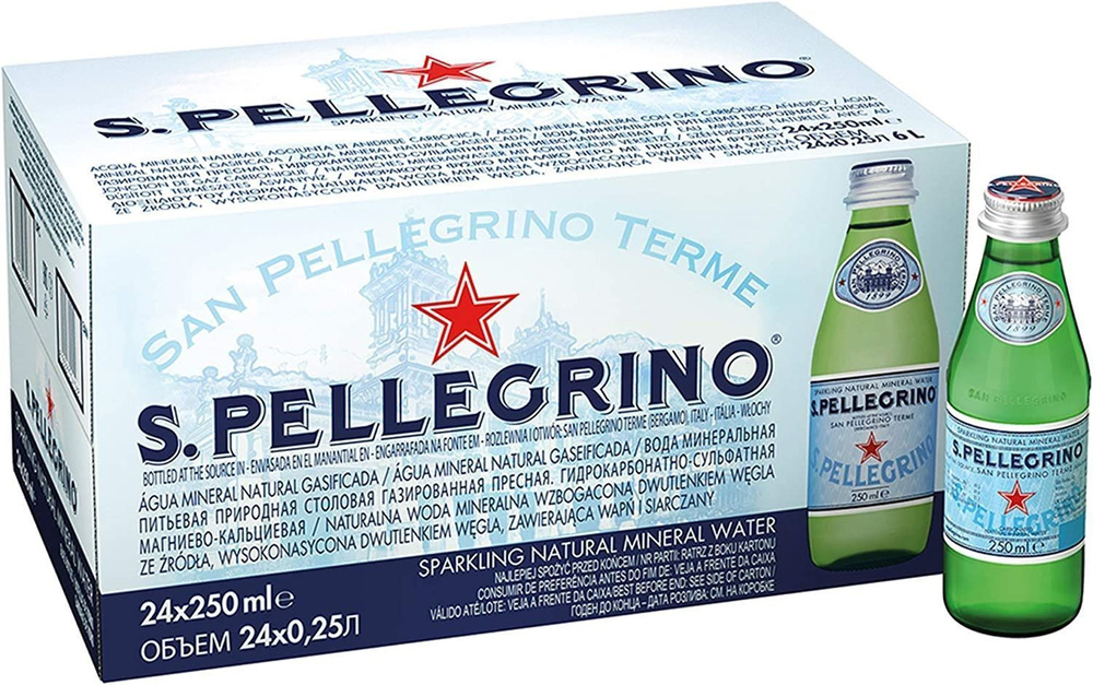 S.Pellegrino Вода Минеральная Газированная 250мл. 24шт - купить с ...