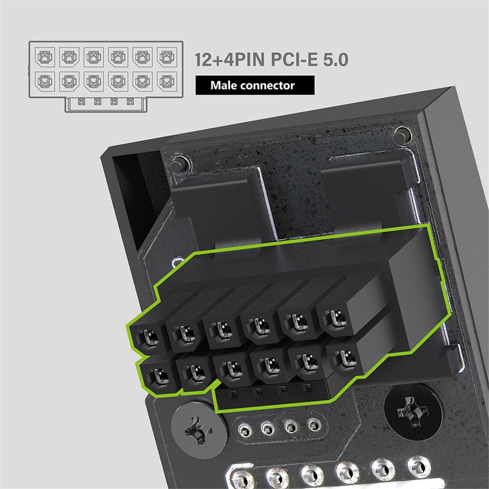 Разъем питания, 16-контактный (12 + 4-контактный) ATX3.0, 12VHPWR, 450 ...