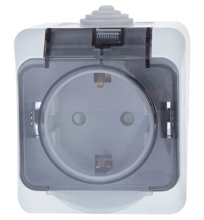 Розетка накладная влагозащищённая Schneider Electric Этюд с заземлением ...