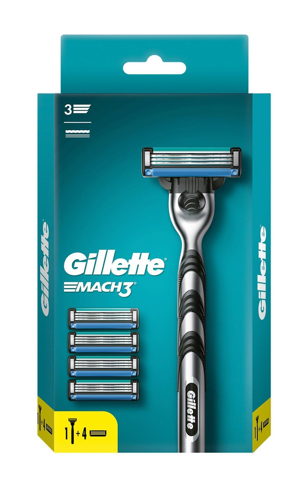 GILLETTE Mach3 Бритва и 5 сменных кассет #1