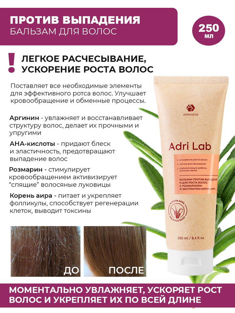 Adricoco, Adri Lab - Бальзам против выпадения и для роста волос, 250 мл #1
