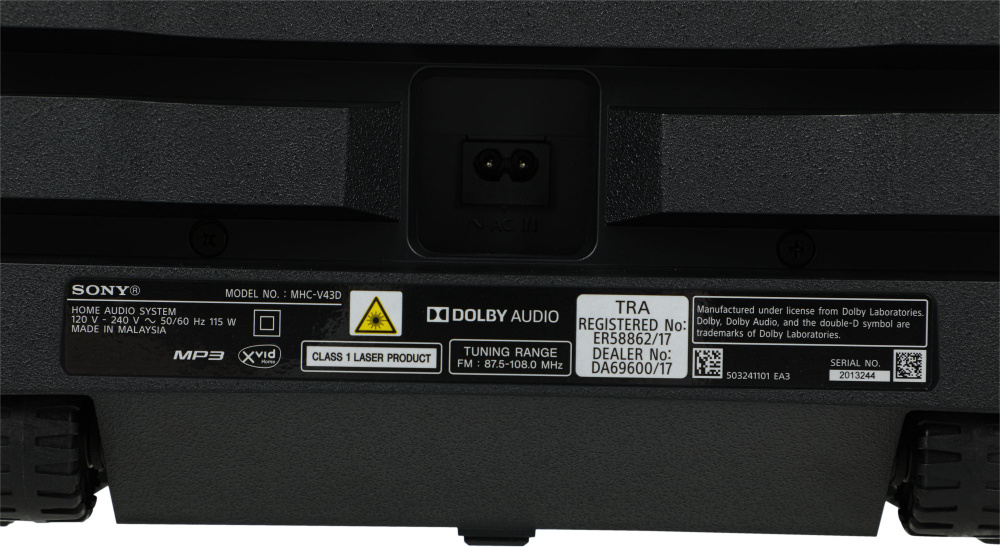 Минисистема Sony MHC-V43D черный CD CDRW DVD DVDRW FM USB BT #1