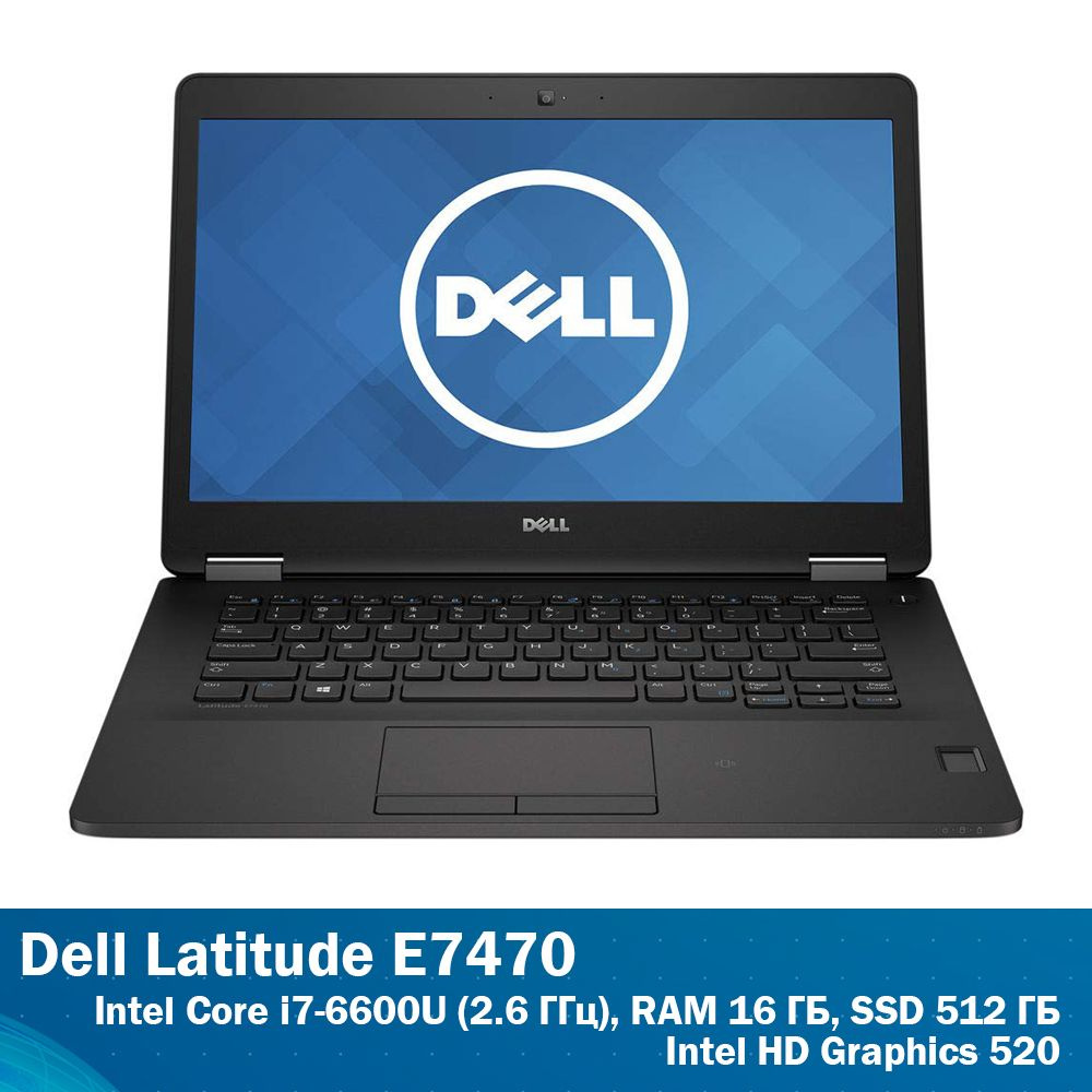 Dell DELL-E7470 Ноутбук 14", RAM 16 ГБ, SSD 512 ГБ, Windows Home, черный матовый, Английская раскладка #1