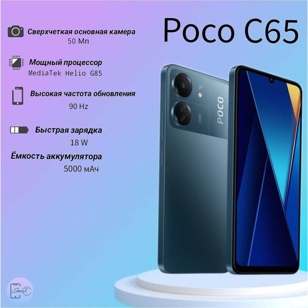 Poco Смартфон C65 8/256 ГБ, синий