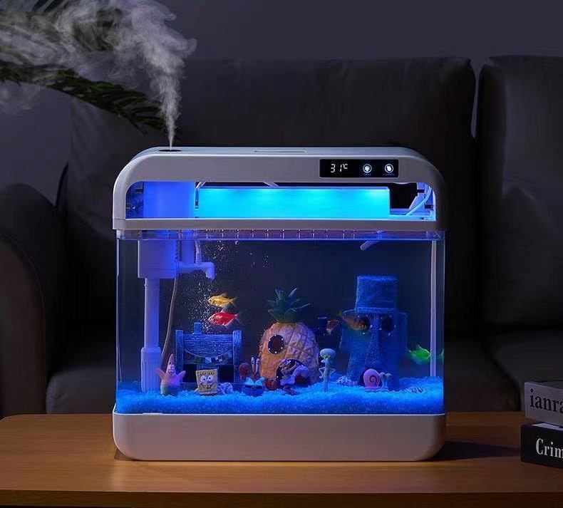 Новый небольшой аквариум с фильтром и подсветкой, управление с ...