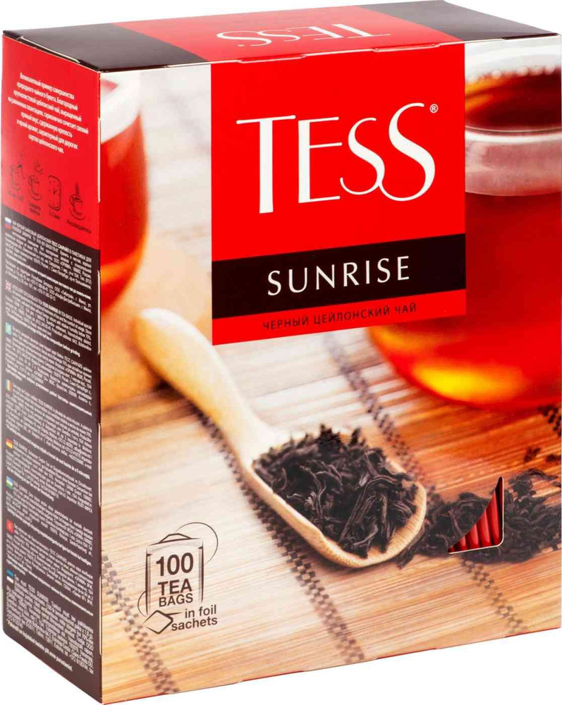 Чай в пакетиках черный Tess Sunrise, 100 шт #1