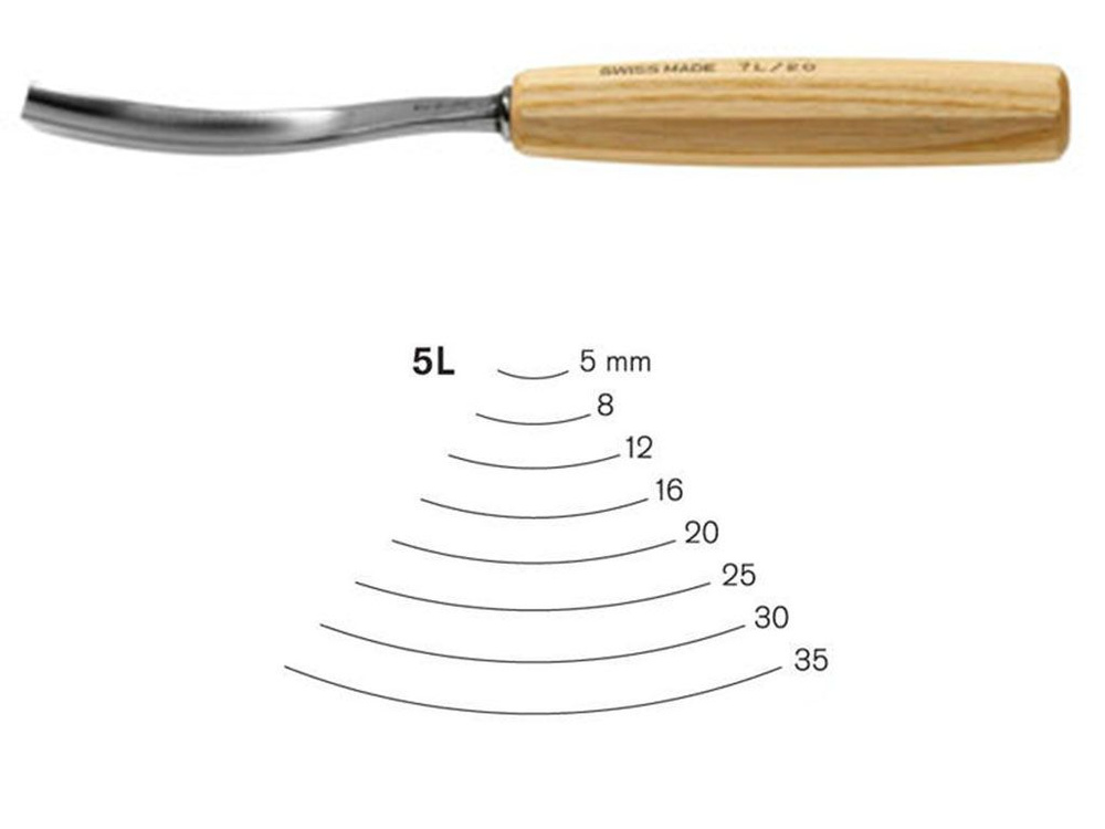 Стамеска 5L/8 Pfeil изогнутая полукруглая для резьбы по дереву  #1