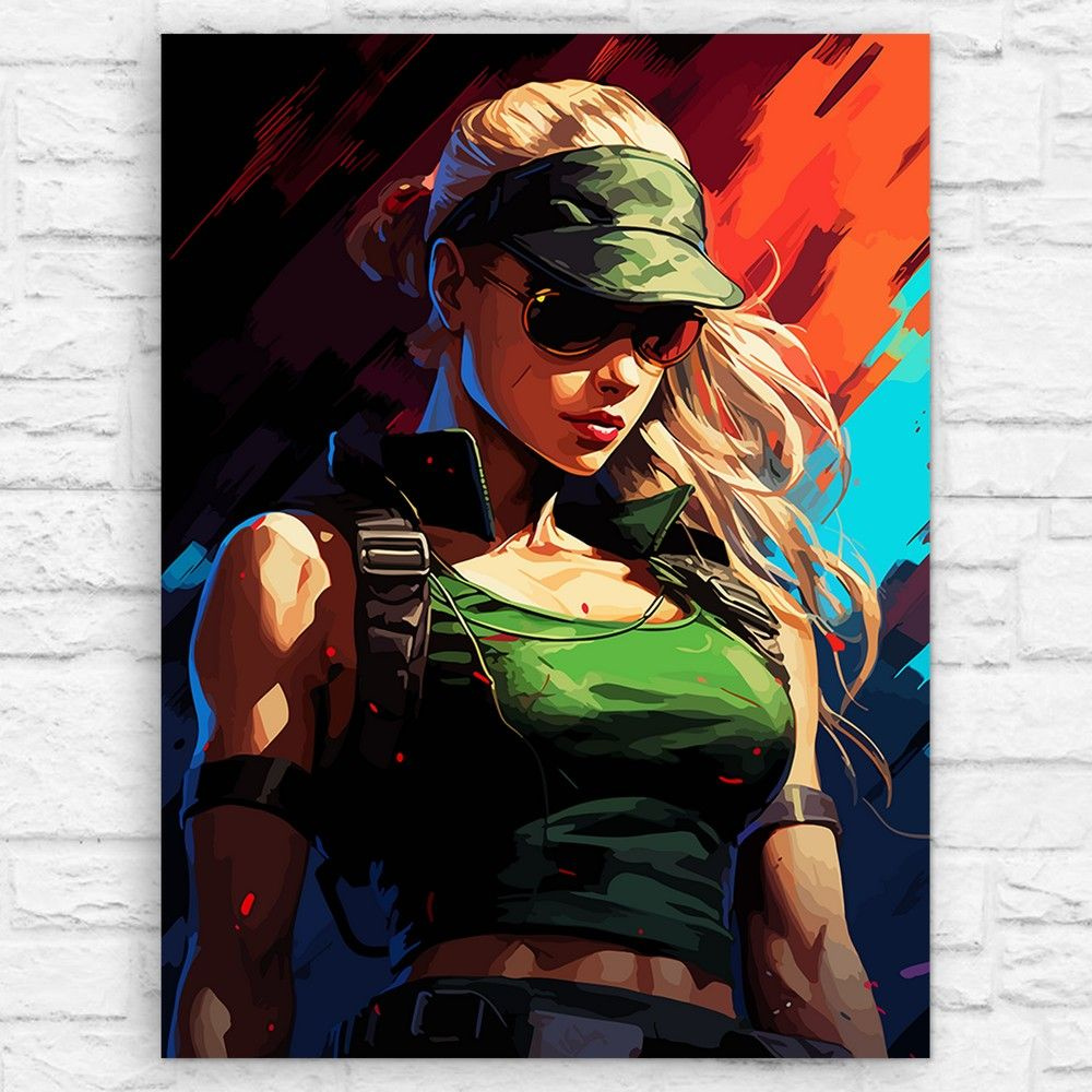 Картина по номерам на холсте игра Mortal Kombat Sonya(Мортал Комбат, PS ...