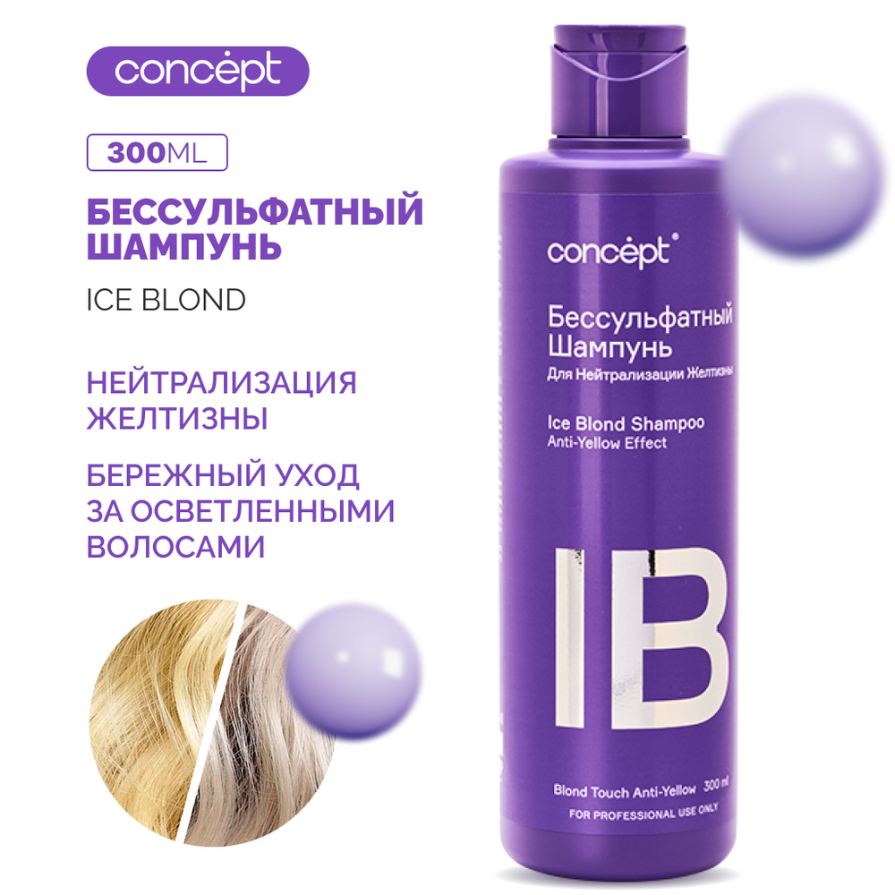 Бессульфатный шампунь для нейтрализации желтизны ICE BLOND, 300 мл  #1