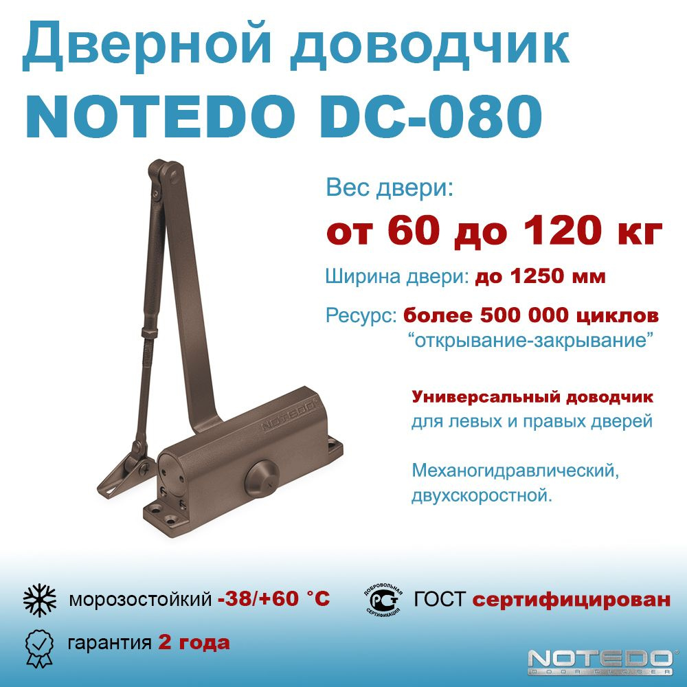 Доводчик дверной NOTEDO купить по низкой цене в интернет-магазине OZON  (590094752)