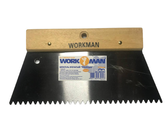 Шпатель WORKMAN Для клея, Для наливного пола, Сталь, 250 мм купить по ...
