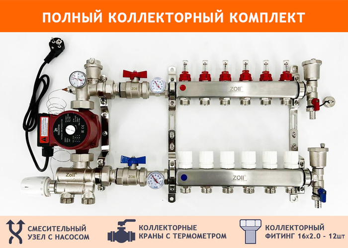 Теплый пол рядом с коллектором