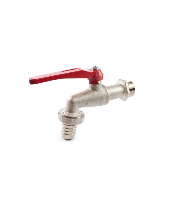 Кран садовый водоразборный латунный RASTELLI 3/4\", со штуцером (ручка ...