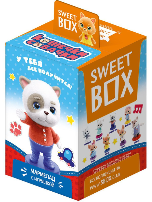 Sweet Box Конфитрейд СВИТБОКС КОШЕЧКИ-СОБАЧКИ Мармелад с игрушкой, 10г ...