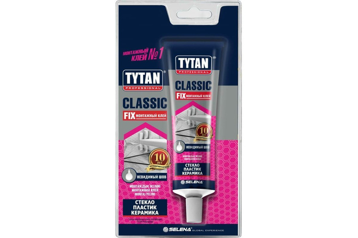 Монтажный клей Tytan Professional ТИТАН Classic Fix (100мл) прозрачный .