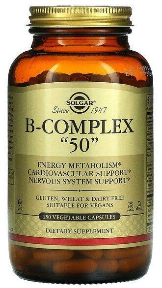 Solgar B-Complex 50 250 veg caps / Комплекс витаминов группы В 250 ...