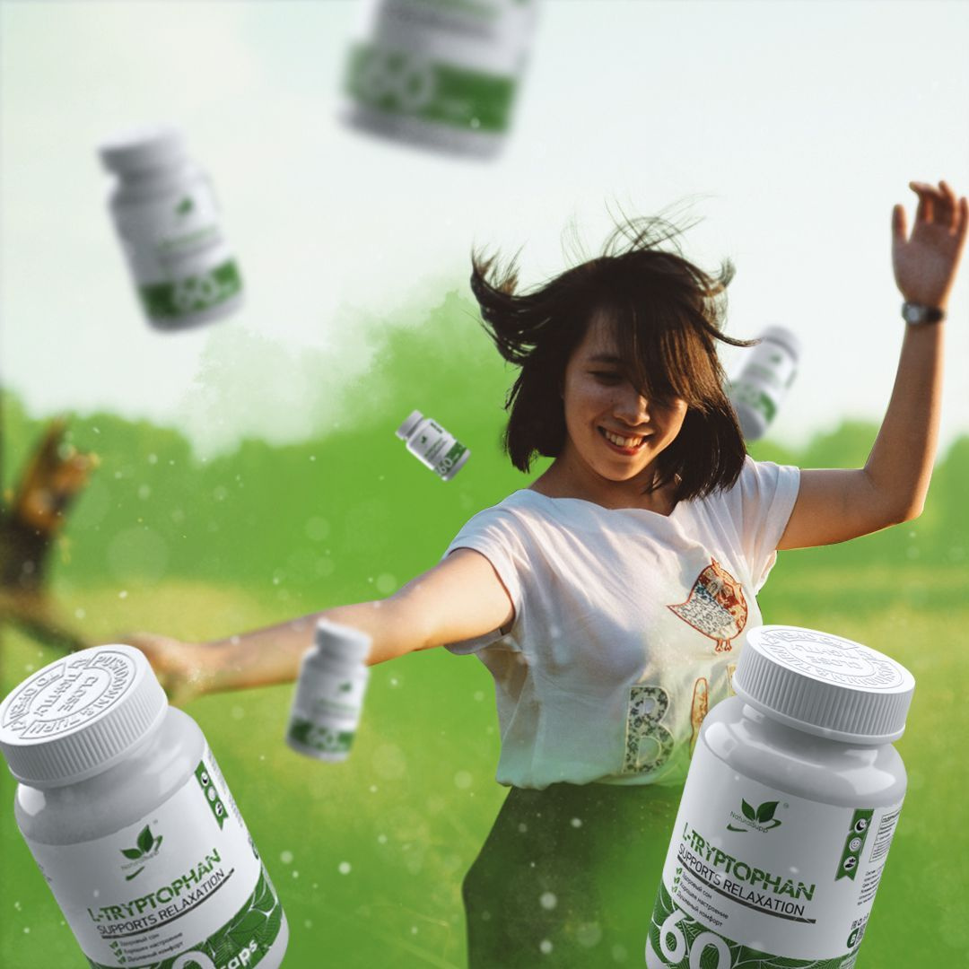 L-Триптофан 500 мг Аминокислоты / БАД для нервной системы Веган 60 ...