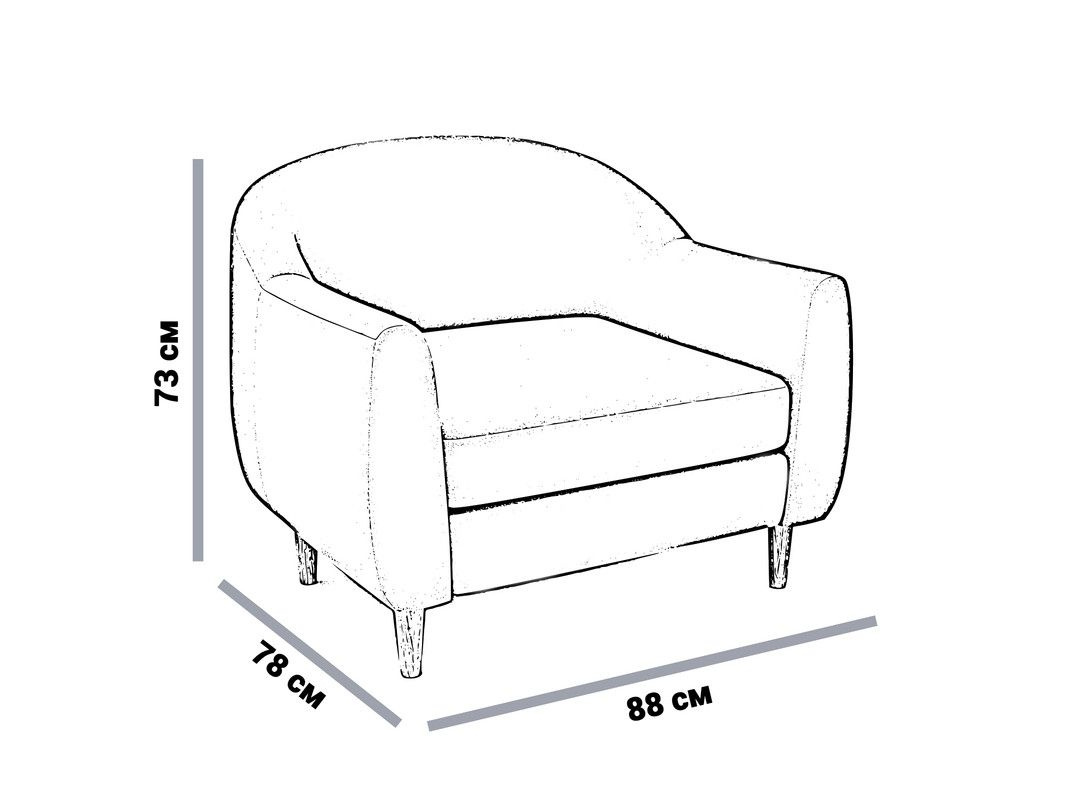 Общие габариты кресла: Ш88*Г78*В73 см Глубина посадочного места: 56 см Ширина посадочного места: 62 см Максимальная нагрузка: 150 кг.