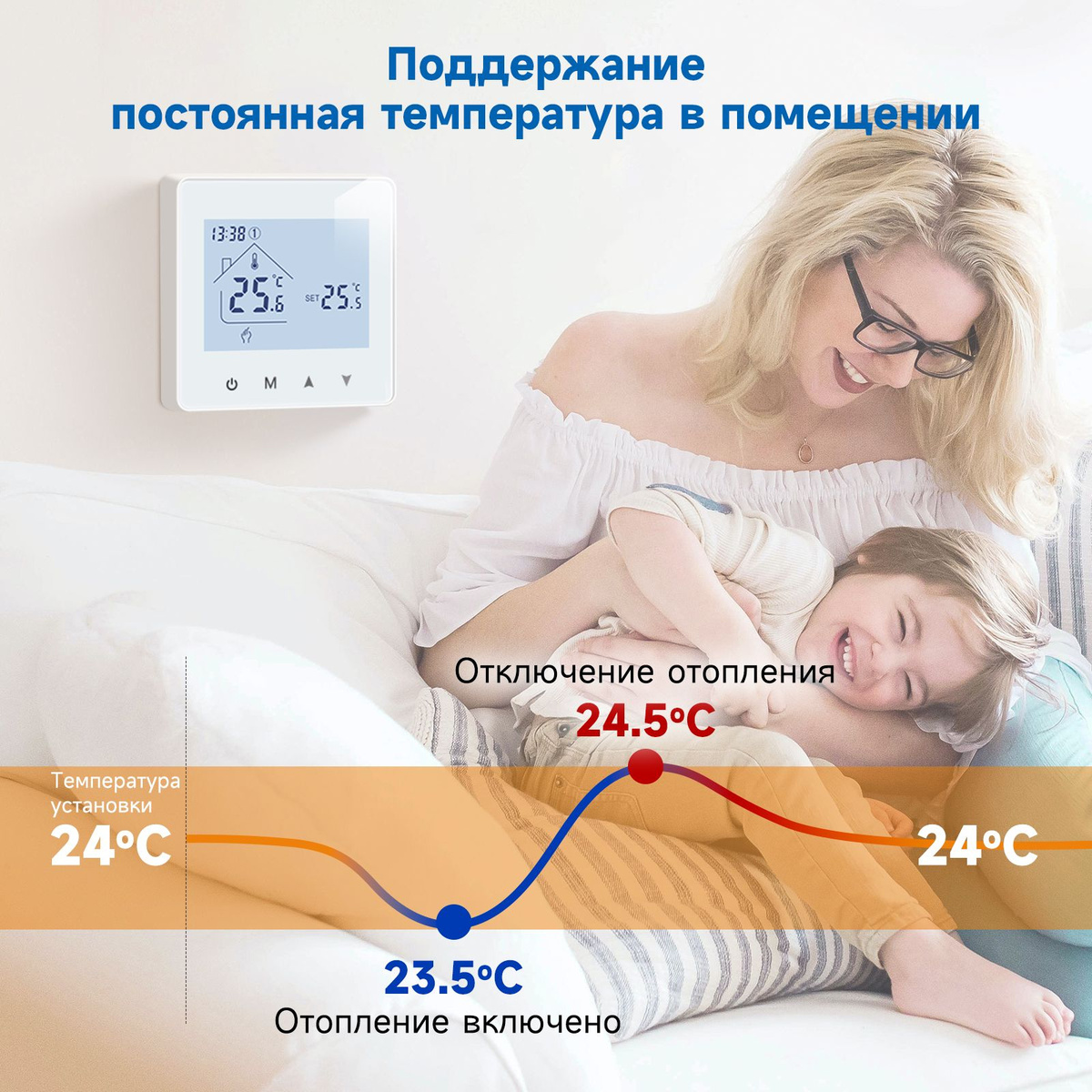 Beok RF Беспроводной термостат для газового котла,BOT-R6X-WIFI,Tuya ...