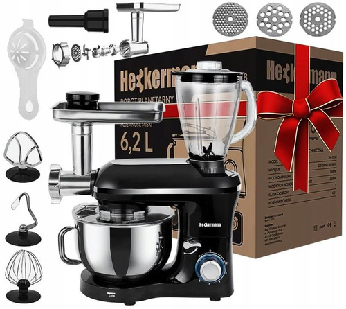 Кухонный комбайн 3 в 1 Heckermann 2200 Вт / планетарный миксер +