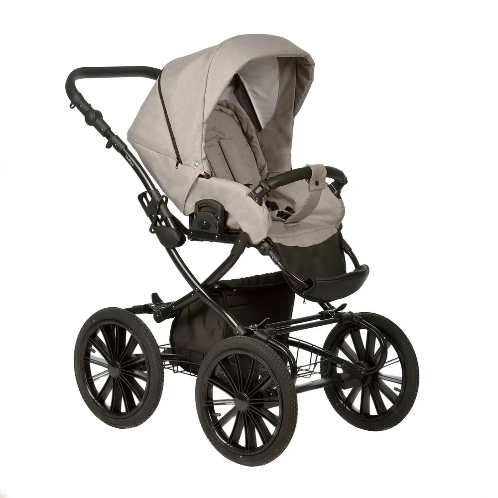 Коляска 2в1 Indigo VERONA Classic 14 ve 01 (серо-бежевый), бежевый, фото 4